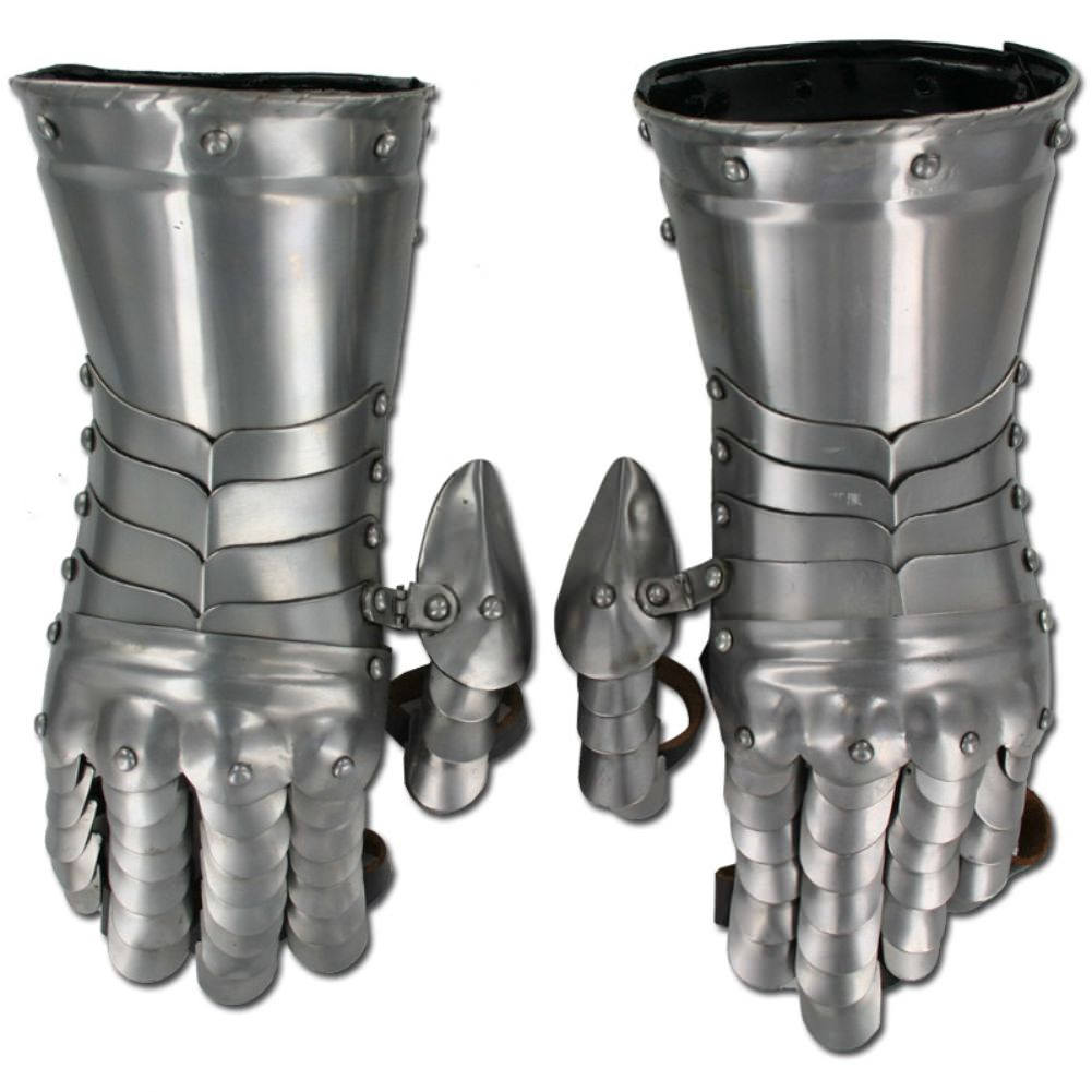 Medieval Flared Cuff Gauntlets Metal Glove Plate Armour 18G Steel - Tophatter's Army Products & Self Defense Collectible Weapons - Tophatter Daily Deals